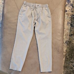 Topman Gray Elastic Waist Pants